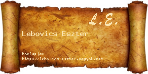 Lebovics Eszter névjegykártya